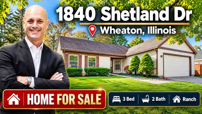 1840 Shetland Dr, Wheaton IL | 3 Bed Ranch Backing to a Park