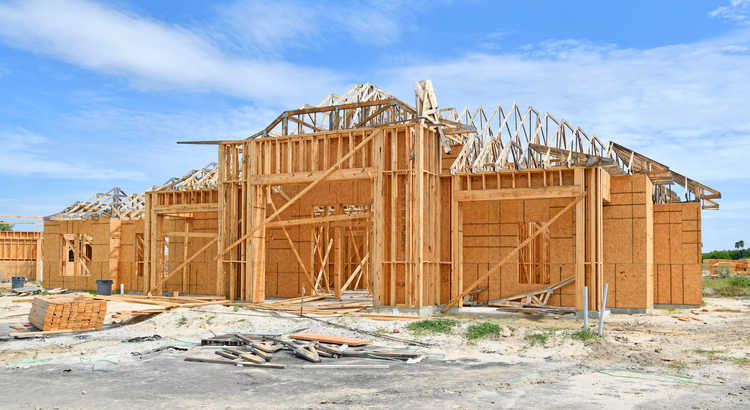 Photo of a home being built