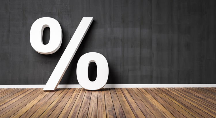 Graphic of a percentage sign against a wall