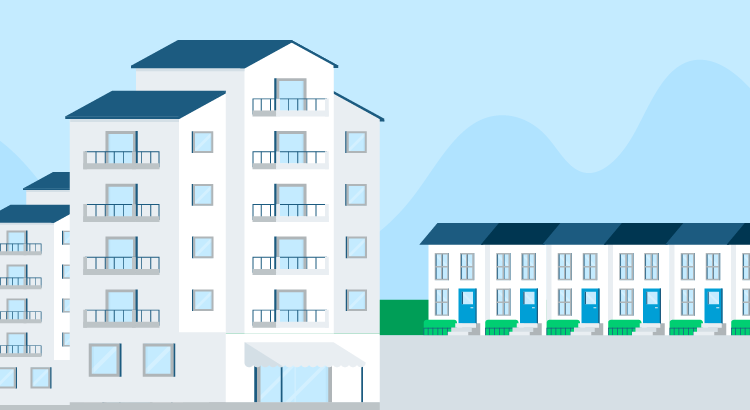 Graphic of condos and townhomes