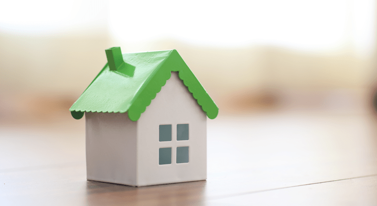 Close up photo of a small house