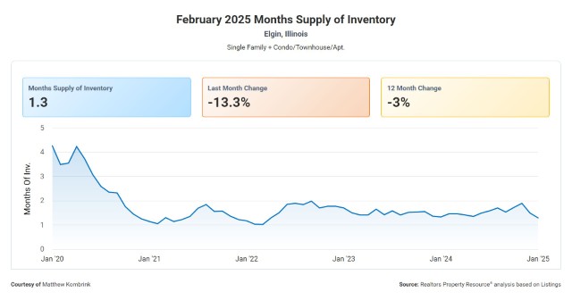 February 2025 Months Supply of Inventory Elgin IL